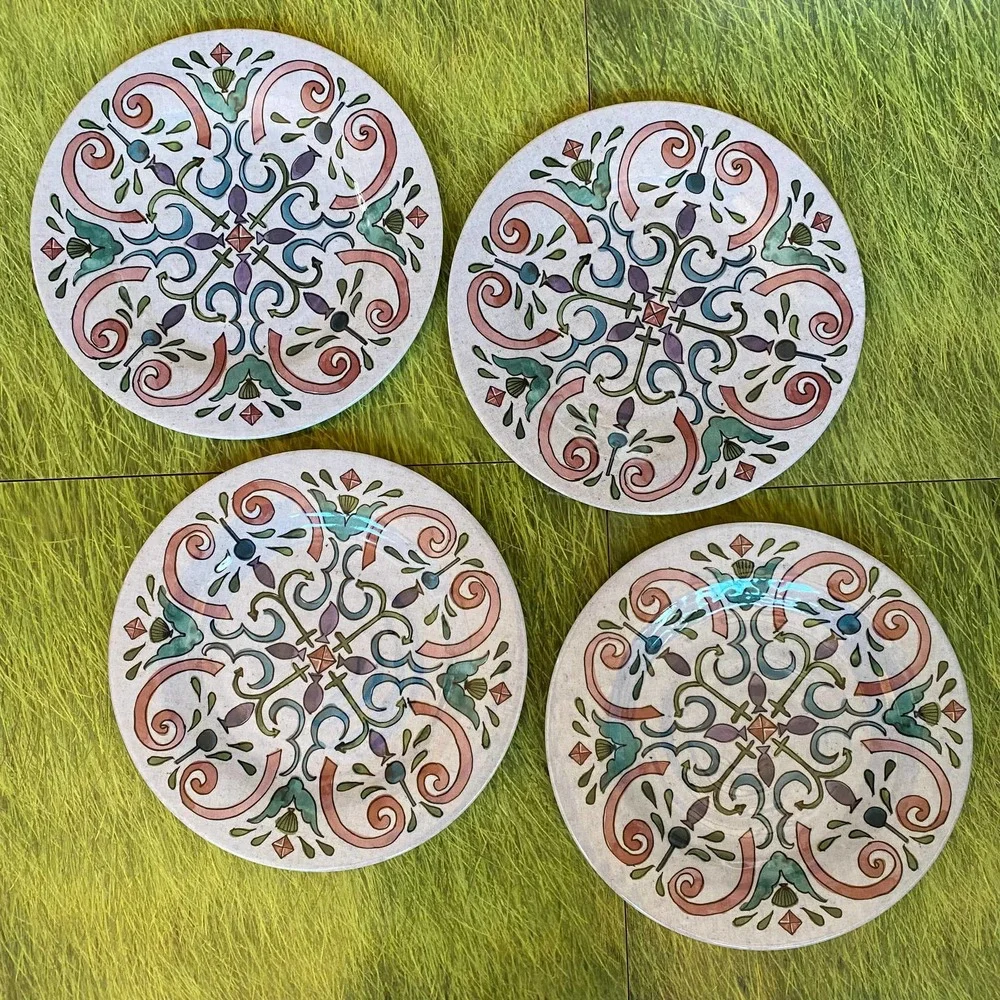 Cottonwood Home Anne Tavoletti Melamine‎ Set of 4 8-1/2